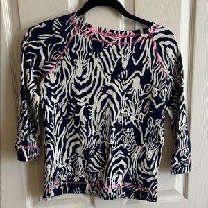 Lilly Pulitzer Girls Zebra Print Long Sleeve Top